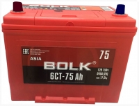  Аккумулятор автомобильный BOLK ASIA ABJ 751 6СТ-75 прям.