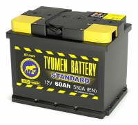  Аккумулятор автомобильный TYUMEN BATTERY STANDARD 6СТ-60 прям.