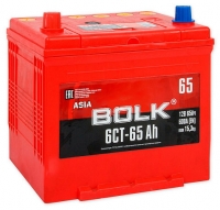  Аккумулятор автомобильный BOLK ASIA ABJ 651 6СТ-65 прям.