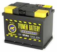  Аккумулятор автомобильный TYUMEN BATTERY STANDARD 6СТ-55 прям.